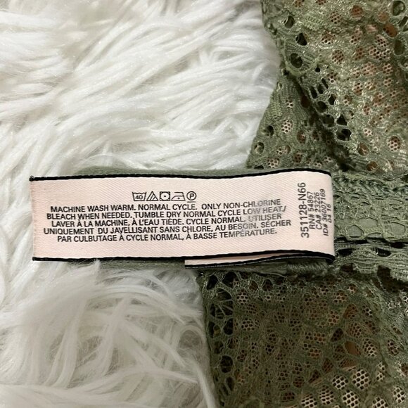 VICTORIAS SECRET GREEN BRALETTE XS ARMY OLIVE LACE HIGH NECK HALTER OPEN BACK - Picture 6 of 7